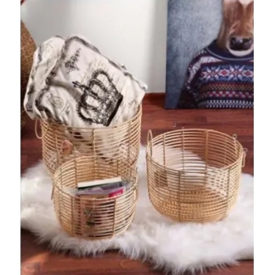 Bambu Rattan Üçlü Dekoratif Sele Takımı 