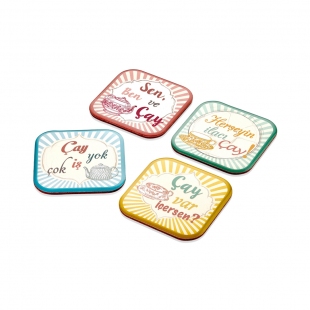 Bardak Altlığı Çay - 4lü Set