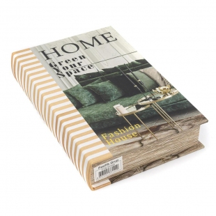 Beyaz Çizgili Home Kitap Kutu 26 cm