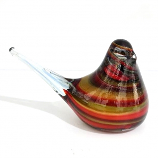 Bordo Cam Kuş Dekor 7x13 cm
