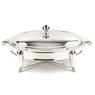Cam Kapaklı Oval Servis 45x26x6 cm
