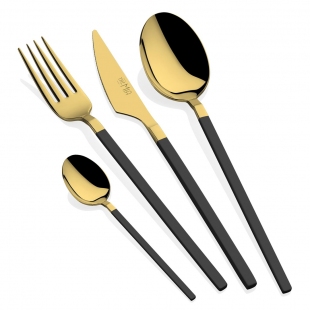 Çkb Seti 24 Parça - Parlak Gold Siyah