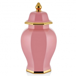 Dekoratif Altıgen Pembe Küp 25x25x48 cm