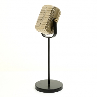 Dekoratif Gold Mikrofon 12x12x31 cm