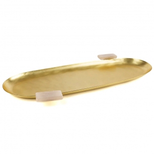 Dekoratif Gold Oval Servis 38x18x3 cm