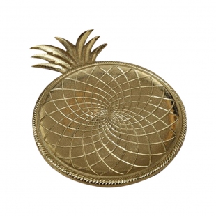 Döküm Gold Ananas Dekoratif Tabak