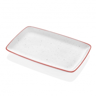 Dots Dikdörtgen Servis - 34 x 25 cm - Kırmızı