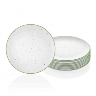 Dots Servis Tabağı 6 Lı Set - 26 cm - Yeşil
