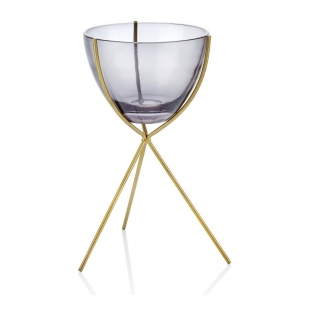 Gold Ayaklı Mumluk 19 cm