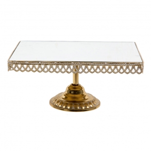 Gold Aynalı Pasta Standı 38 cm