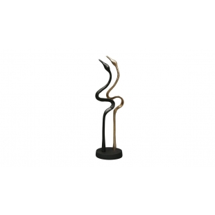 Gold Black İkili Kuğu Dekoratif Biblo
