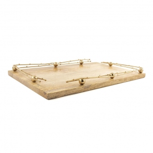 Gold Metal Ahşap Servis 25x46 cm