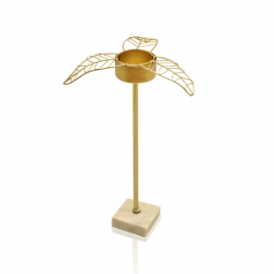 Gold Yaprak Tealight Mumluk Büyük 16*14*22 Cm