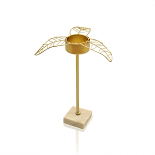 Gold Yaprak Tealight Mumluk Orta 16*14*17 Cm