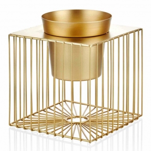 Kafes Gövdeli Gold Metal Saksı