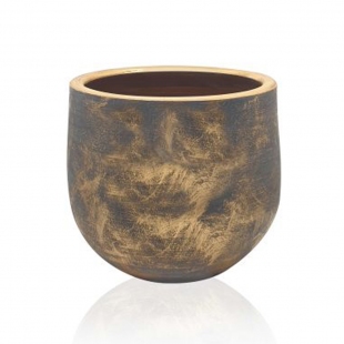 Kiremit Saksı 22 x 21 cm Gri Varaklı