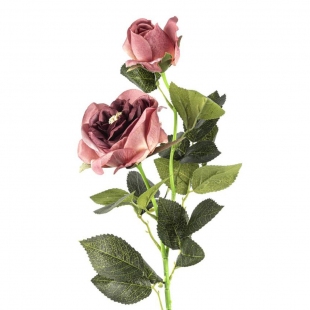 Koyu Pembe 2li Gül Yapay Çiçek