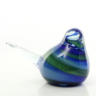 Mavi Cam Kuş Dekor 7x13 cm