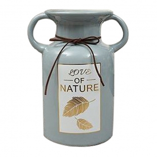 Natural Mavi Kulplu Seramik Dekor