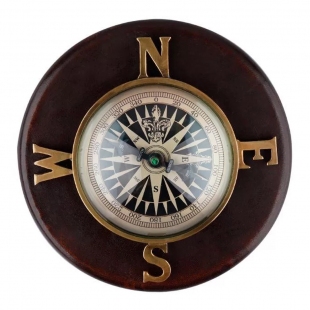 Pirinç Ahşap Pusula 18 cm