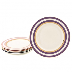 Renkli 6lı Pasta Tabağı 21 cm