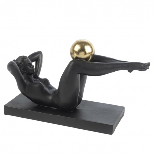 Siyah-Gold Pilates Kadın Obje 29x10x17 cm