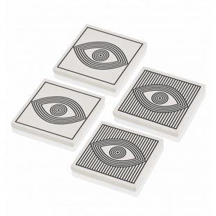 Taş Bardak Altlığı 4lü Set - Eye