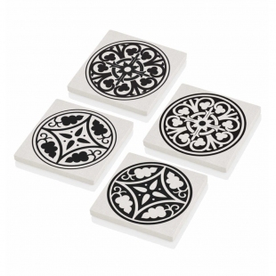 Taş Bardak Altlığı - 4lü Set - Fresco