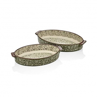Yeşil Oval 2'li Fırın Kabı