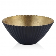 Dalgalı Siyah Gold Dekoratif Orta Kase 25x25x12 cm