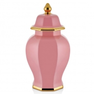 Dekoratif Altıgen Pembe Küp 25x25x48 cm