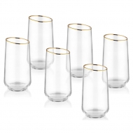 Gina Su Bardağı Uzun 6lı Set - Gold