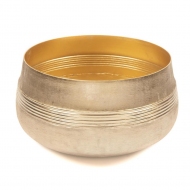 Gold Bej Metal Saksı  30x19 cm