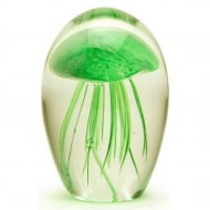 Jellyfish Yeşil Cam Dekor 5,5x5,5x8 cm