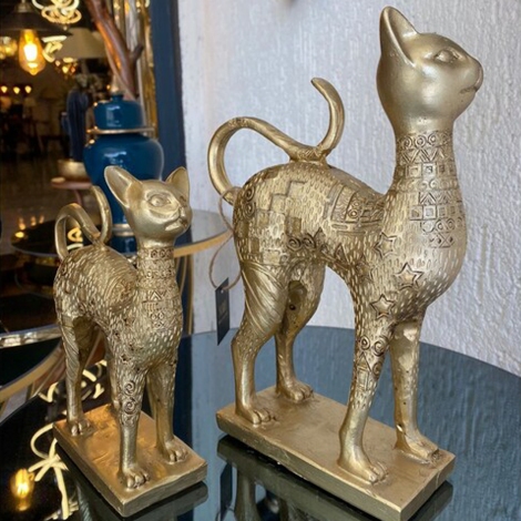 2li Gold Antik Mısır Kedi Obje