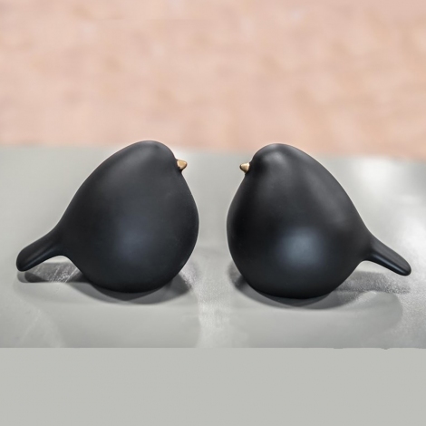 2li Tombul Siyah Kuş 10x8 cm