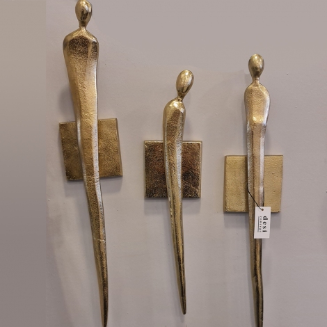 3lü Gold Heykel Duvar Dekoru 46-53-61 cm