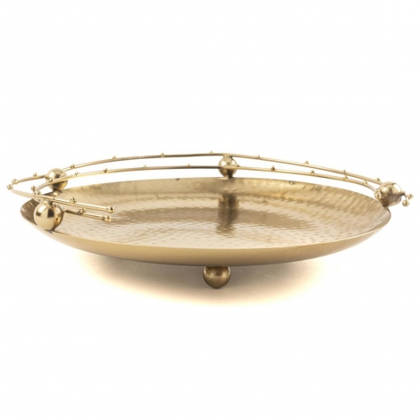 Antique Gold Yuvarlak Tepsi 26 cm