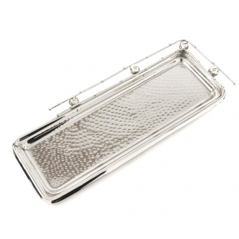 Antique Gümüş Uzun Tepsi 36x14 cm