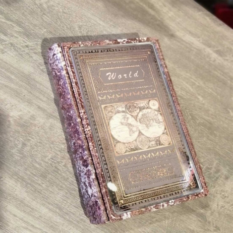 Aynalı Dünya Haritalı Kitap Kutusu