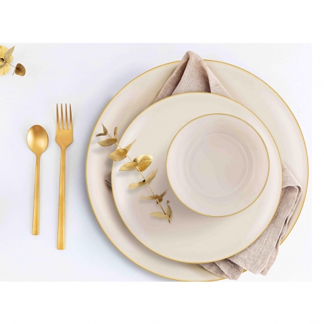 Basic 24 Parça Yemek Seti Krem