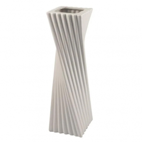 Beyaz Seramik Vazo 13x47 cm