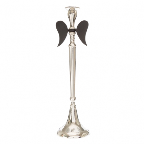 Black-Silver Kanatlı Mumluk 40 cm