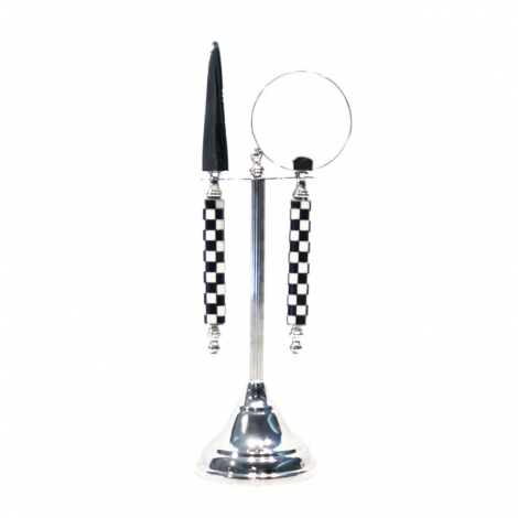 Damalı Desen Büyüteç & Mektup Açıcı Set 27 cm
