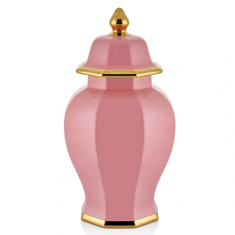 Dekoratif Altıgen Pembe Küp 25x25x48 cm