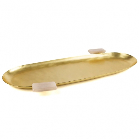 Dekoratif Gold Oval Servis 38x18x3 cm