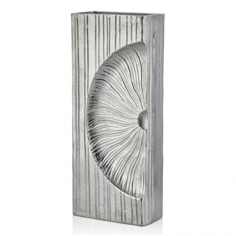 Dikdörtgen Gümüş Büyük Vazo 18x8x41 cm