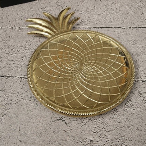 Döküm Gold Ananas Dekoratif Tabak