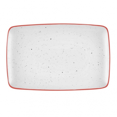 Dots Dikdörtgen Servis - 34 x 25 cm - Kırmızı