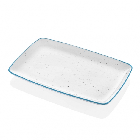Dots Dikdörtgen Servis - 34 x 25 cm - Mavi
